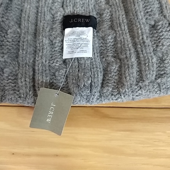J. Crew Lambswool Cable Knit Beanie Winter Hat - Picture 3 of 3